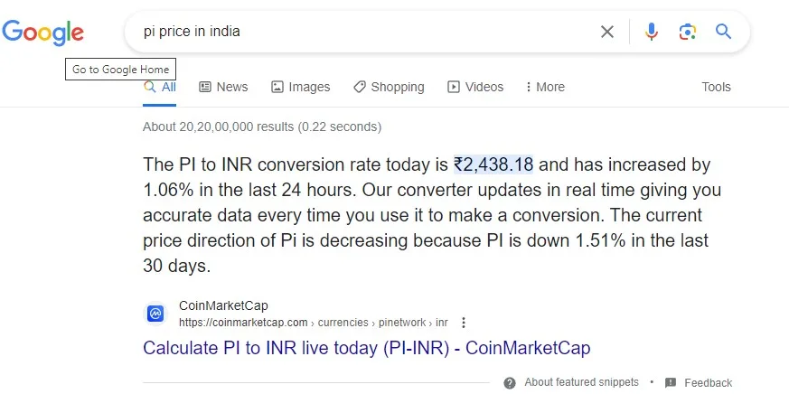 Pi Price in india